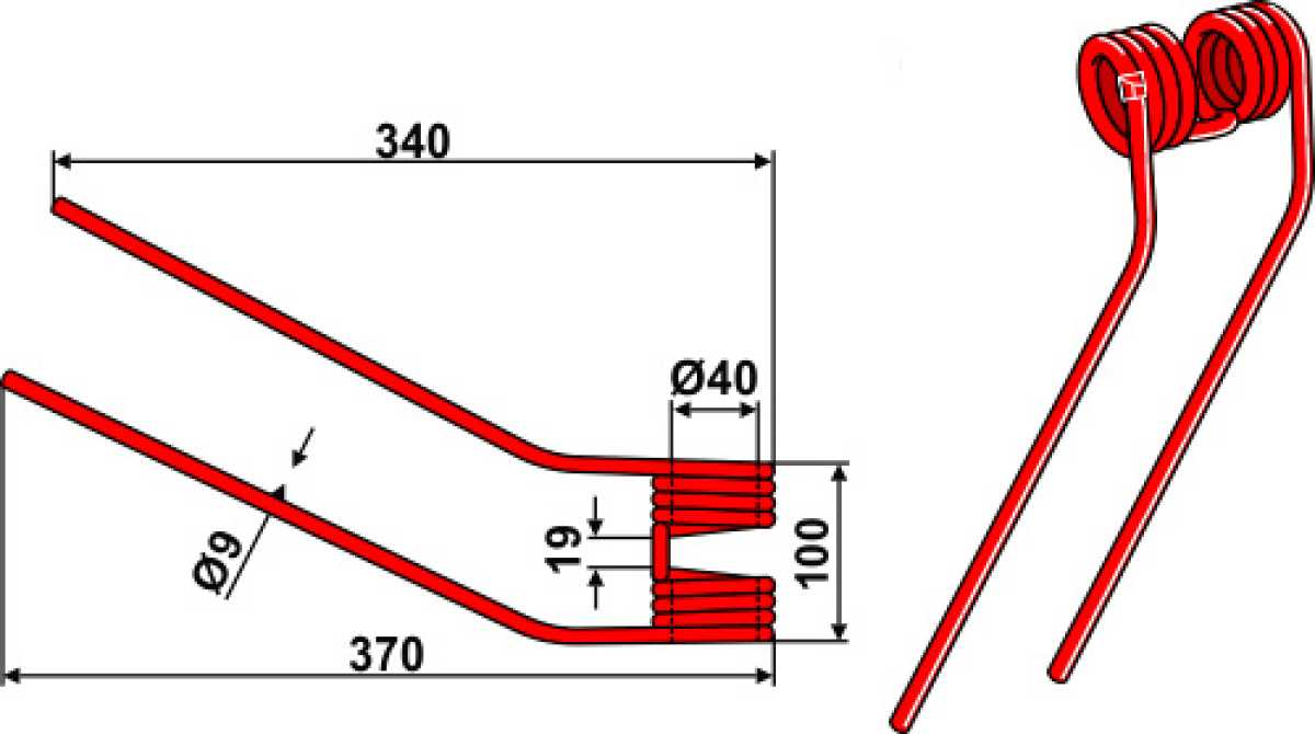 Heuwenderzinken Ø9
